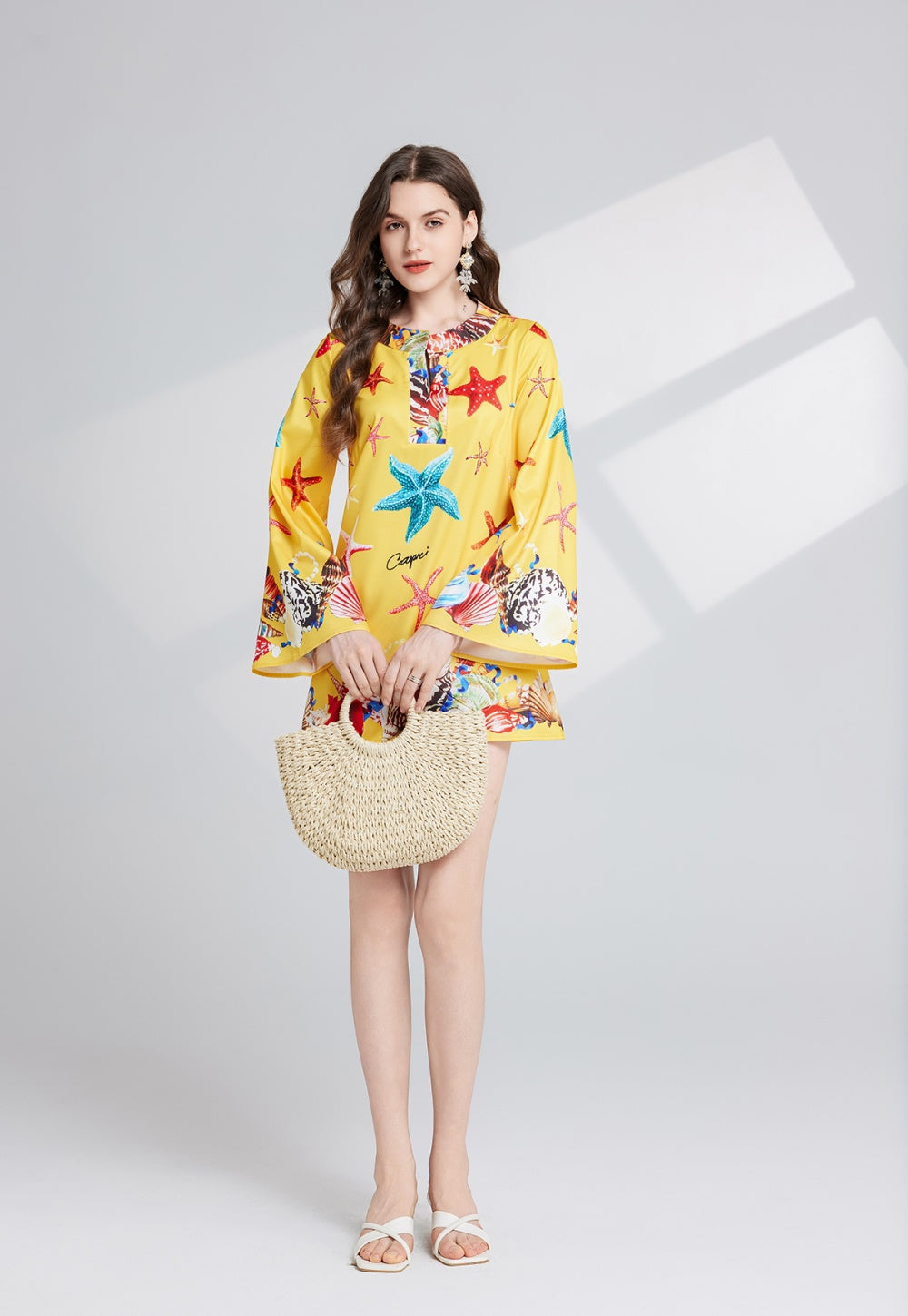 Zuri Retro Style Printed Short Dress