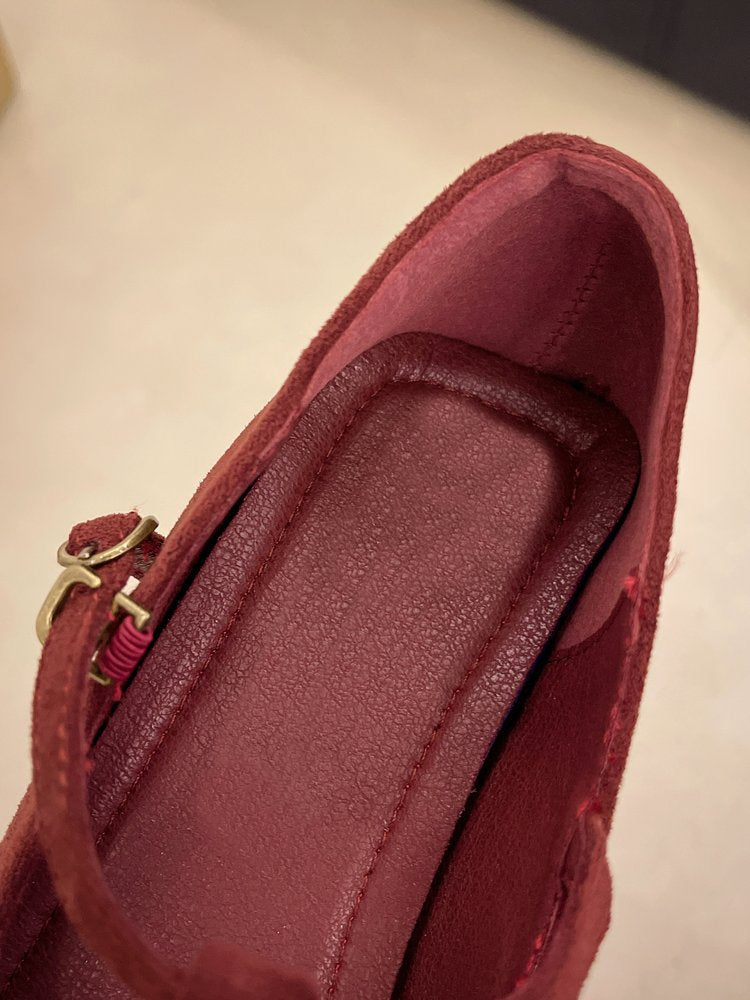 Wine Red Pullback Sling Mules