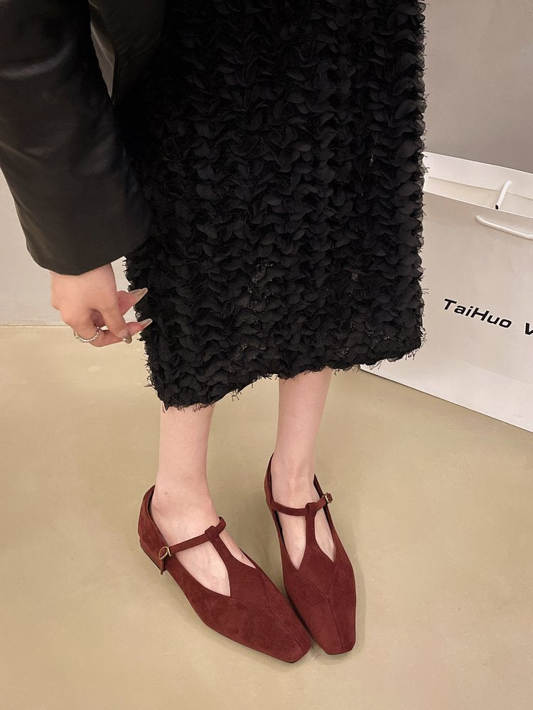 Wine Red Pullback Sling Mules
