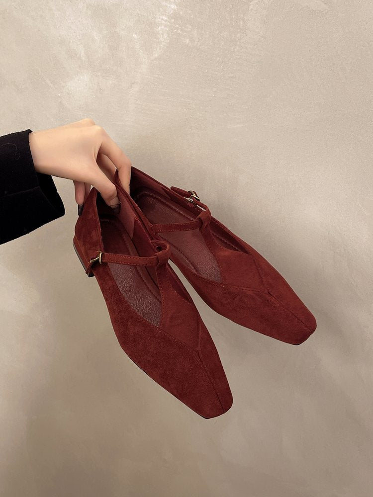 Wine Red Pullback Sling Mules