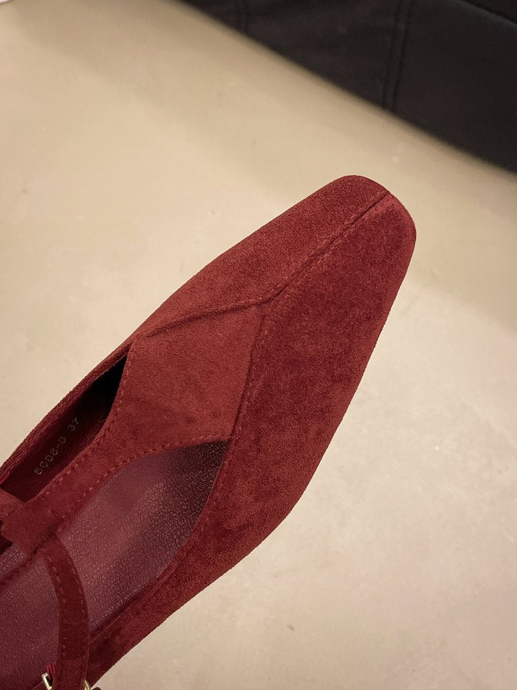 Wine Red Pullback Sling Mules