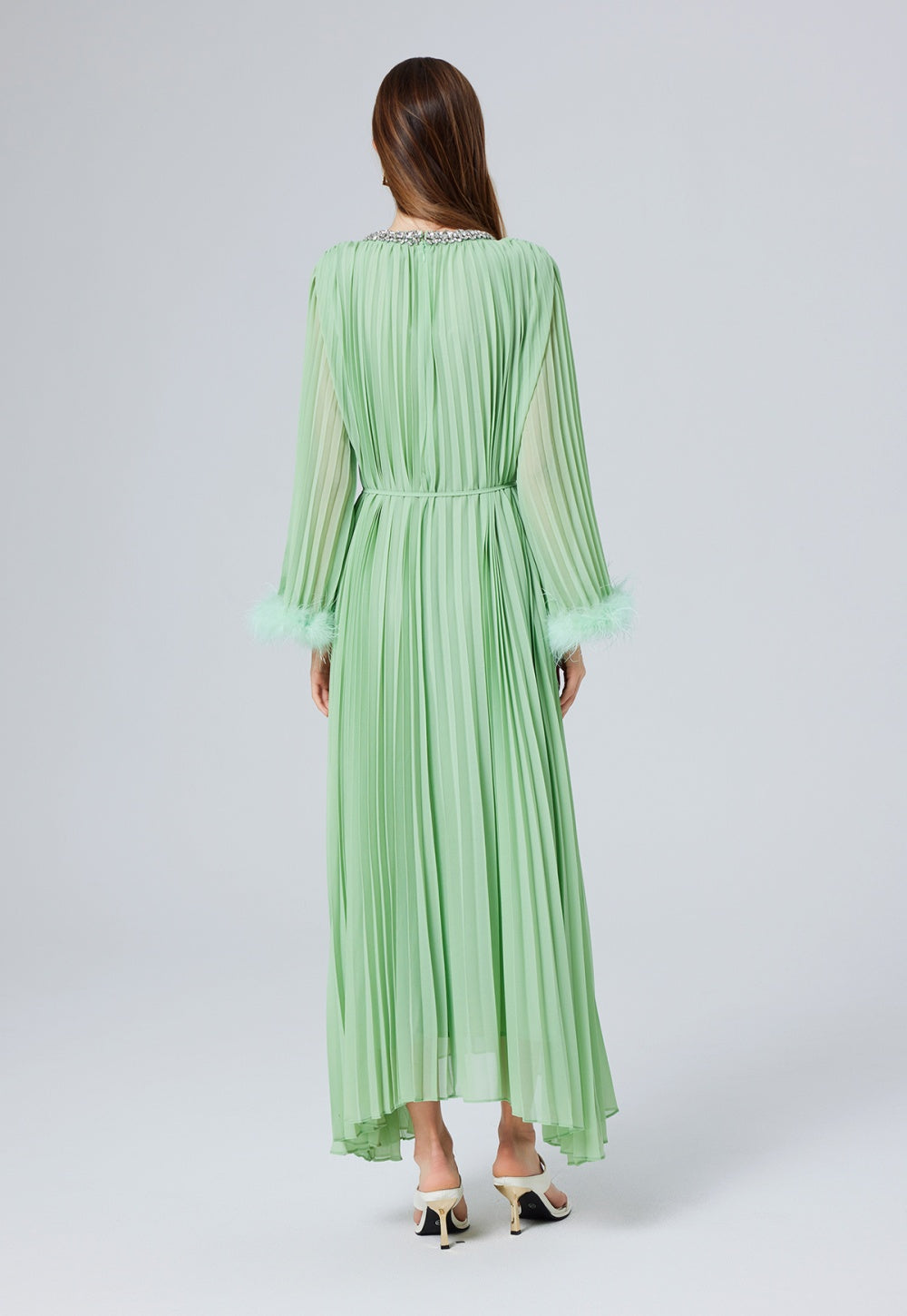 Heather Pleated Luxe Maxi Dress