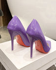 Classic Purple Louboutin Red Soles High Heel Pumps