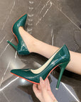 Classic Green Louboutin Red Soles High Heel Pumps