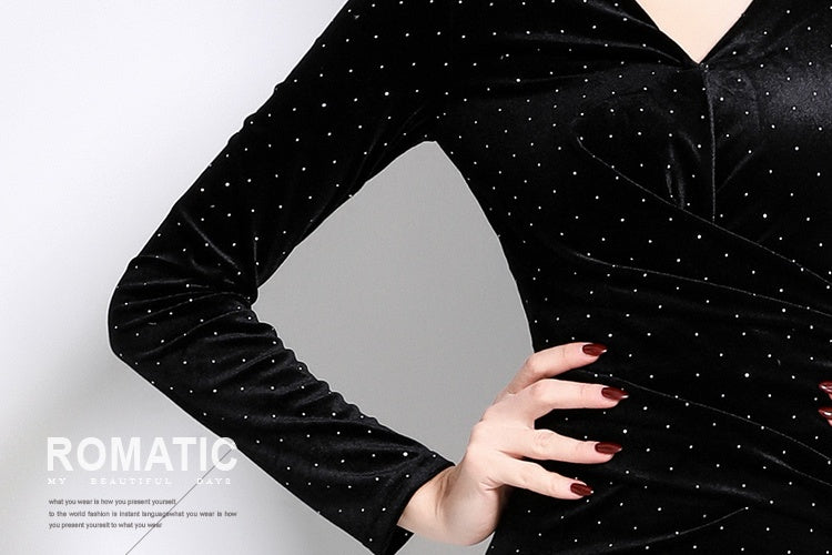 Heidi Polka Velvet Midi Dress