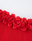 Chiffon sexy long dress rose stereoscopic maxi dress