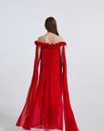 Chiffon sexy long dress rose stereoscopic maxi dress