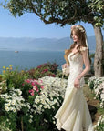 3D rose detailed maxi dress