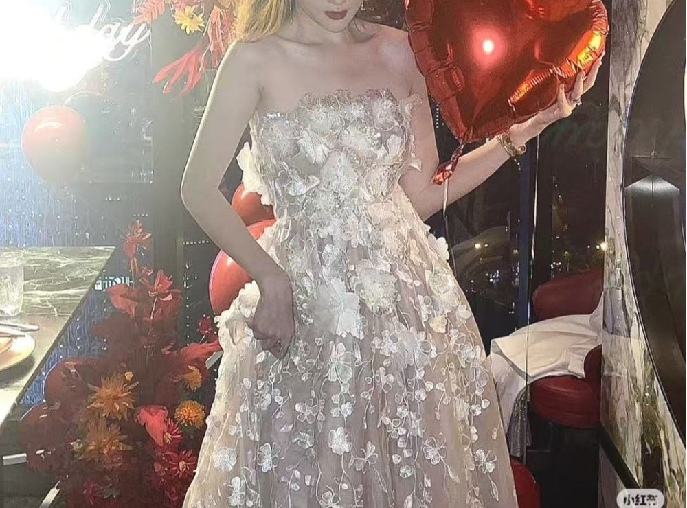 Floral Embroidered Gauze Midi Dress