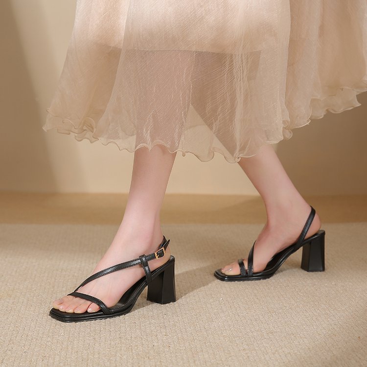 Open Toe Low Heel Sandal