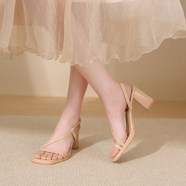 Open Toe Low Heel Sandal