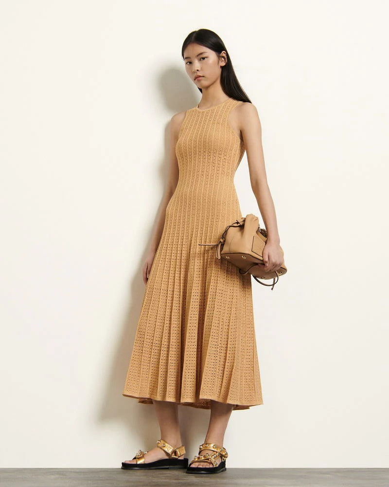 VERV Sandro Mustard Knit Midi Dress