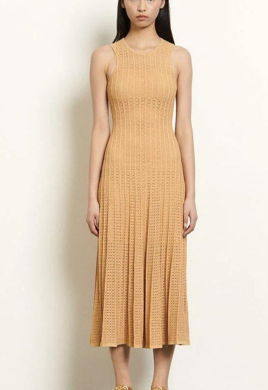 VERV Sandro Mustard Knit Midi Dress