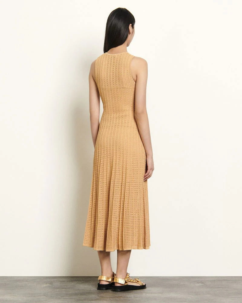 VERV Sandro Mustard Knit Midi Dress