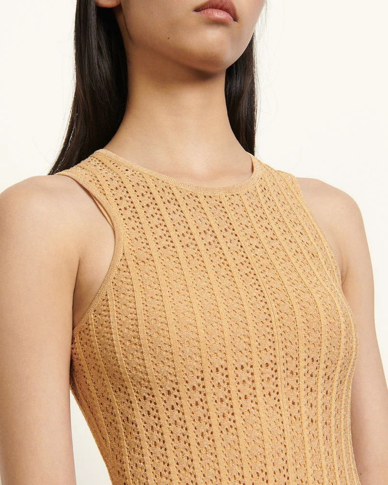 VERV Sandro Mustard Knit Midi Dress