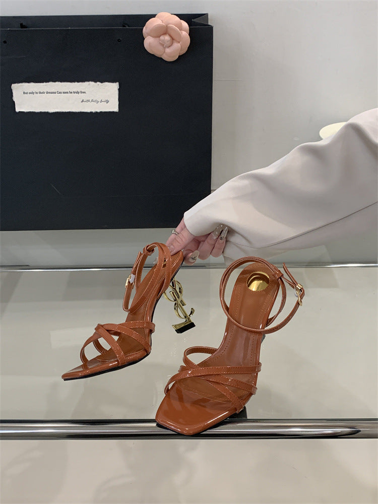 Saint Laurent Open Toe High Heels Pattern 1