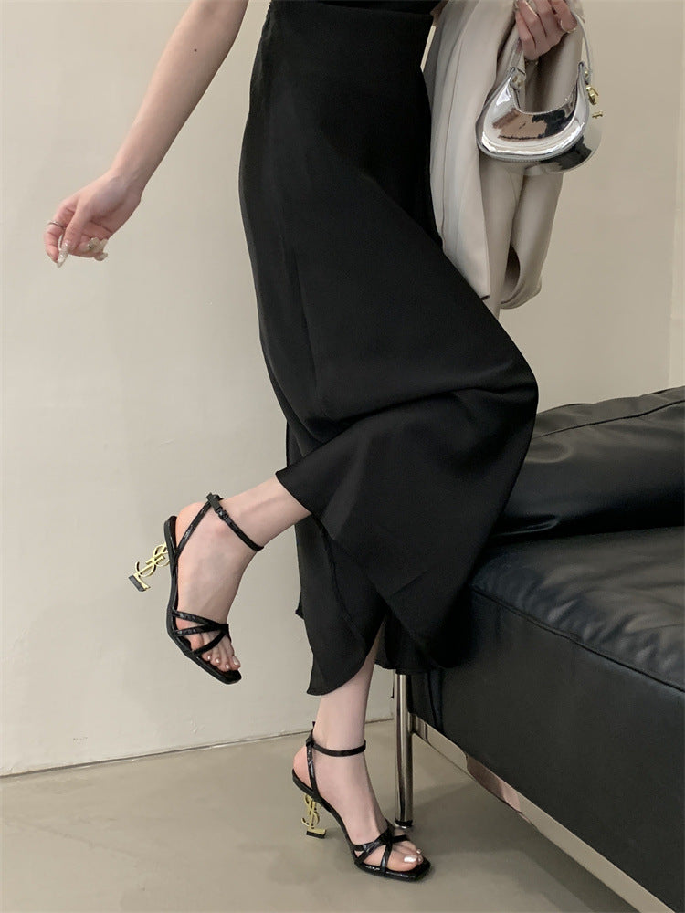Saint Laurent Open Toe High Heels Pattern 1