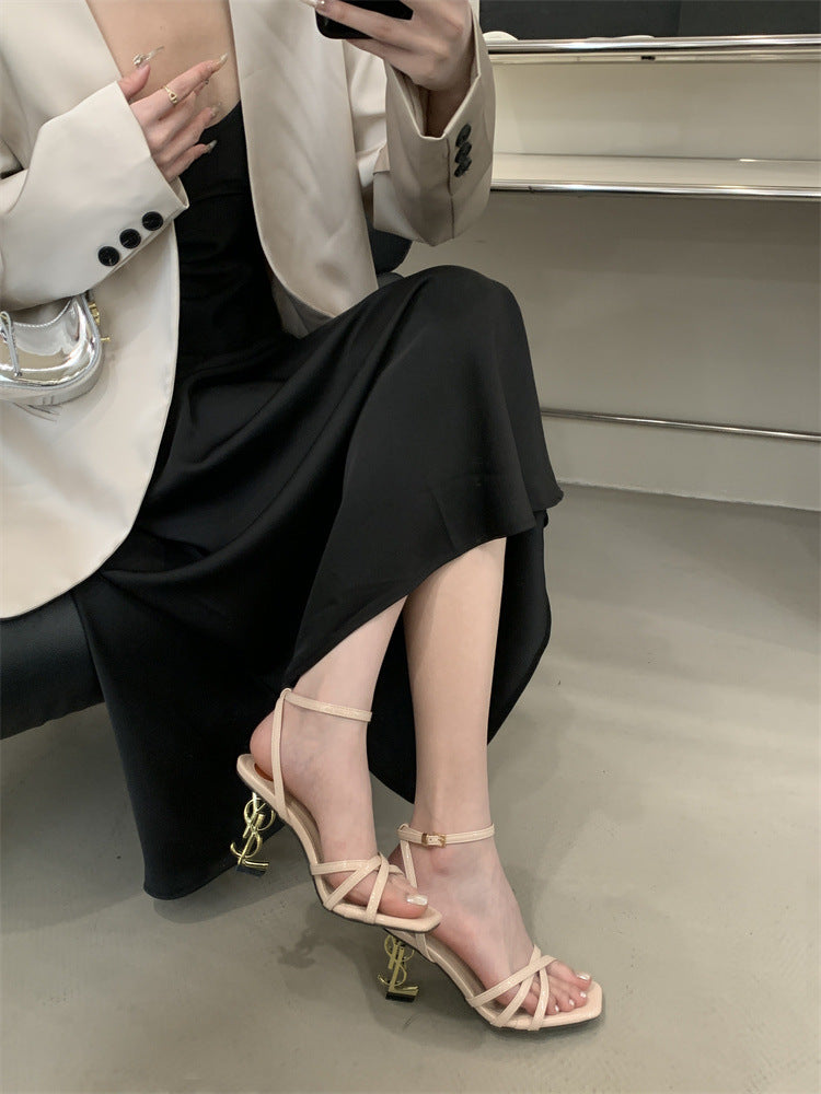 Saint Laurent Open Toe High Heels Pattern 1