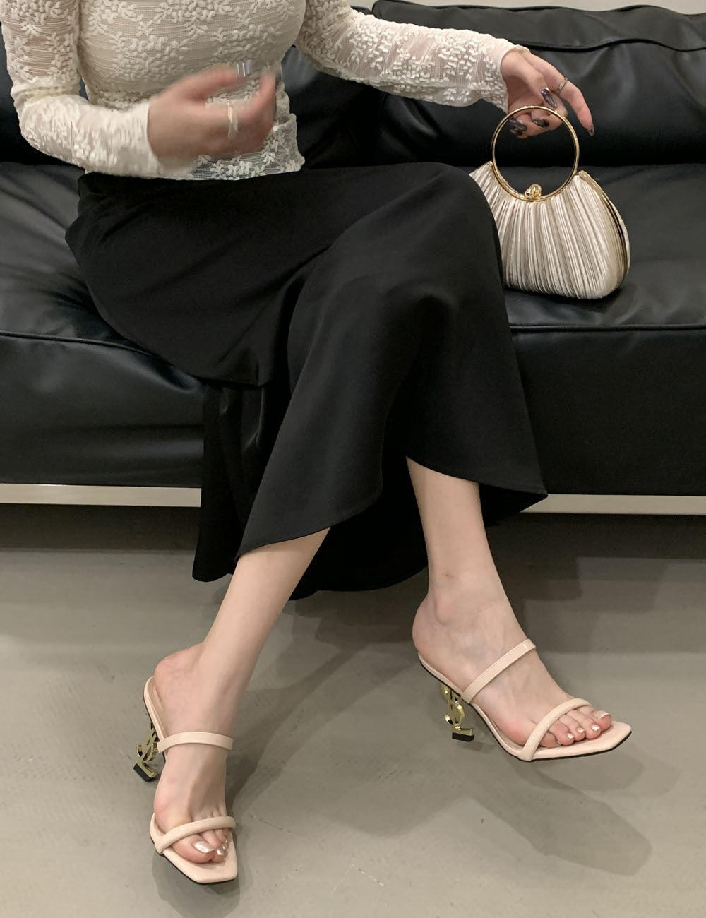 Saint Laurent Open Toe High Heels Pattern 2
