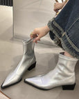 Black leather ankle boots 