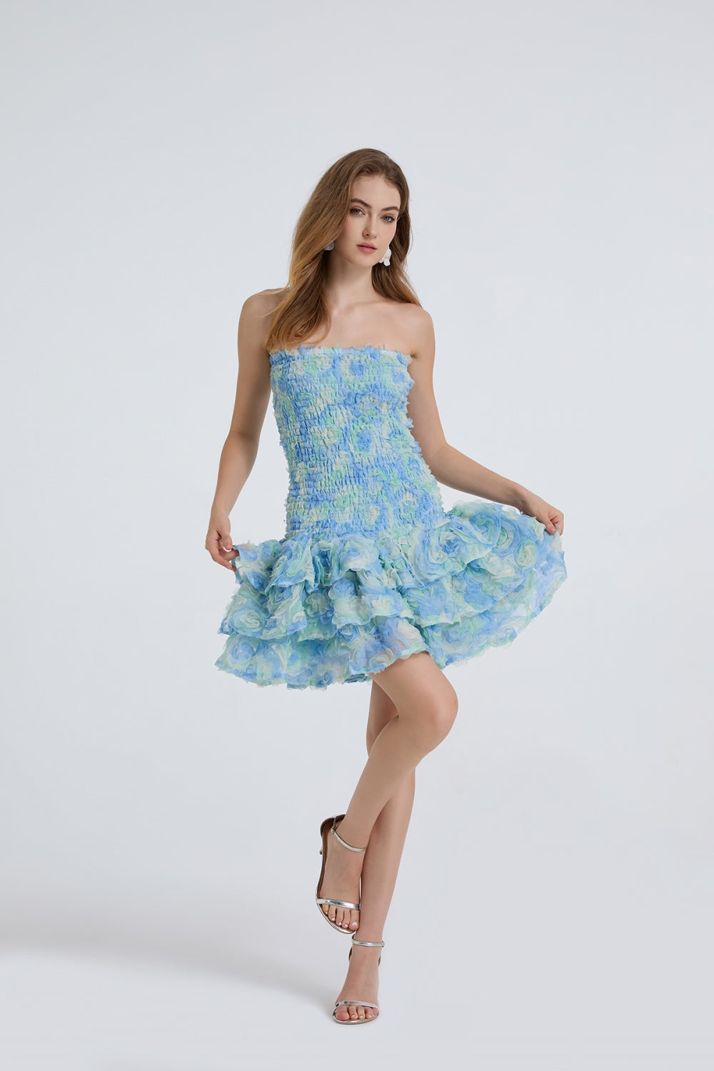 Marylene Floral 3D Folds Mini Dress
