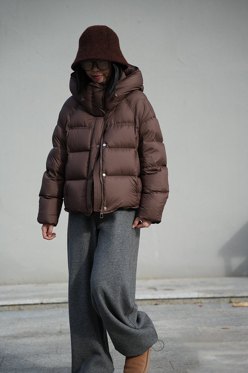 puffer bomber jacket with hoodie for winters
