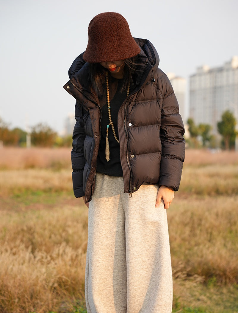 puffer bomber jacket with hoodie for winters
