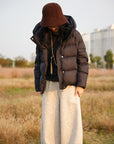 puffer bomber jacket with hoodie for winters
