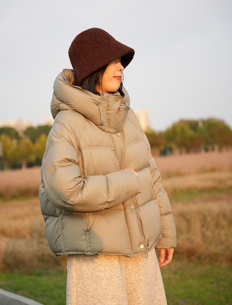 puffer bomber jacket with hoodie for winters