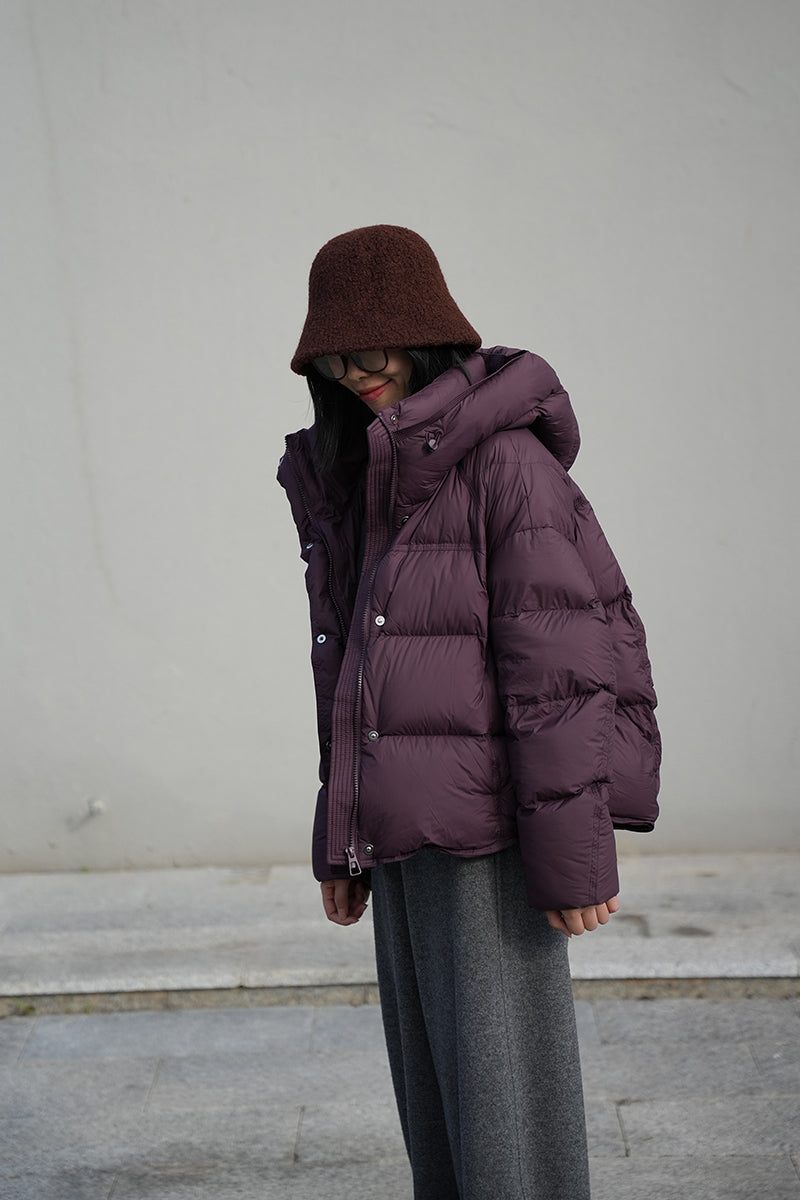 puffer bomber jacket with hoodie for winters