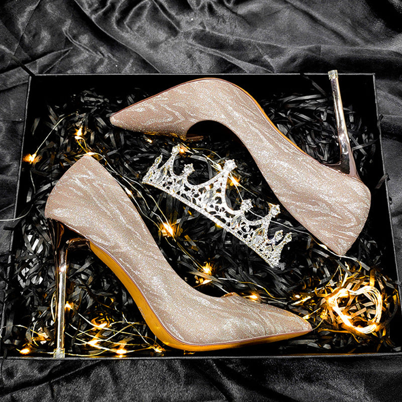 VERV Champagne Glittery High Heels