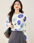 self printed embroidered sweater