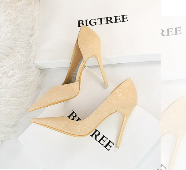 Emma High-Heeled Side Hollow Stiletto