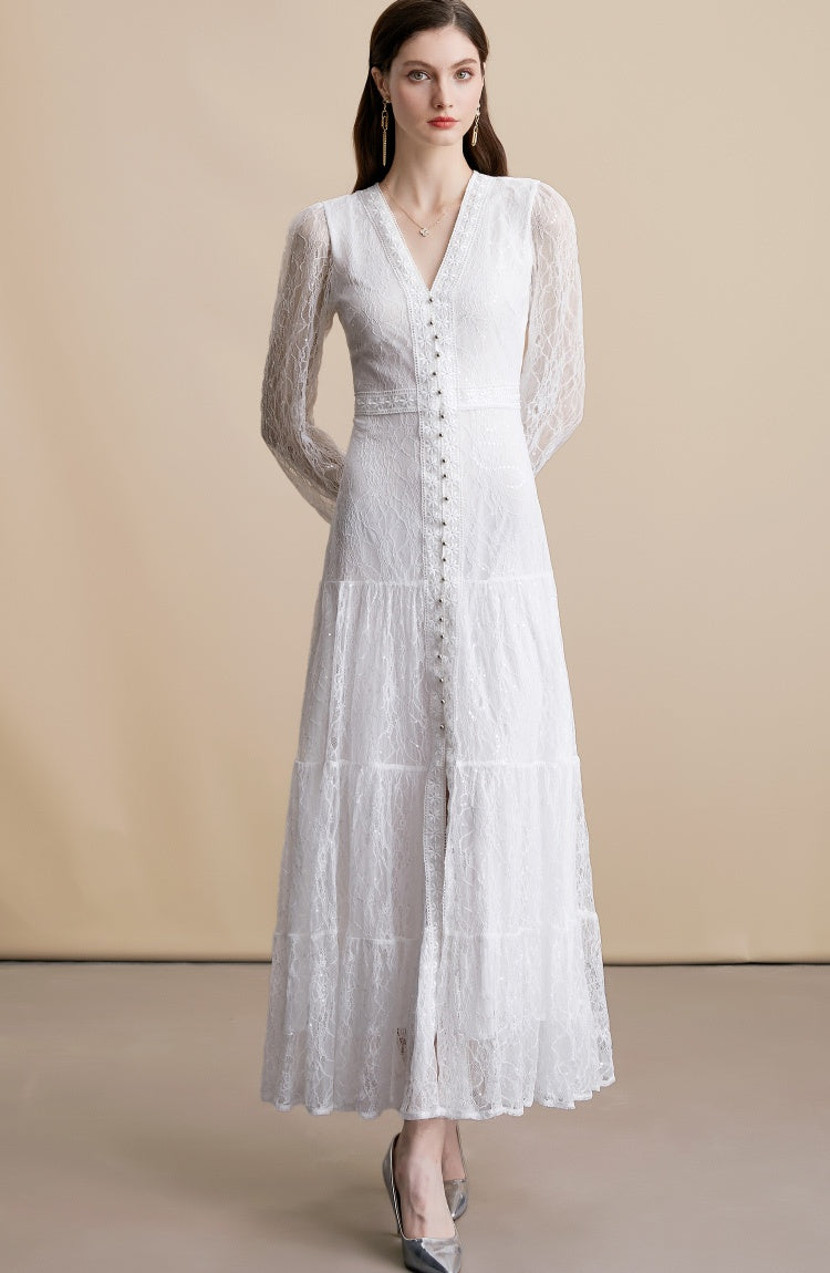 White Lace Maxi Dress