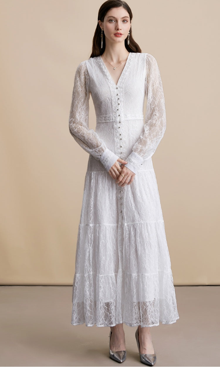 White Lace Maxi Dress