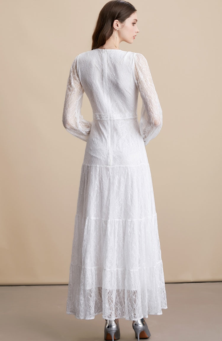 White Lace Maxi Dress