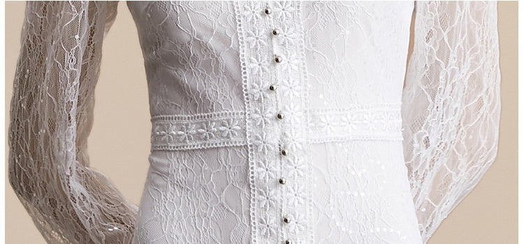 Mabel Luxe Lace Dress- White