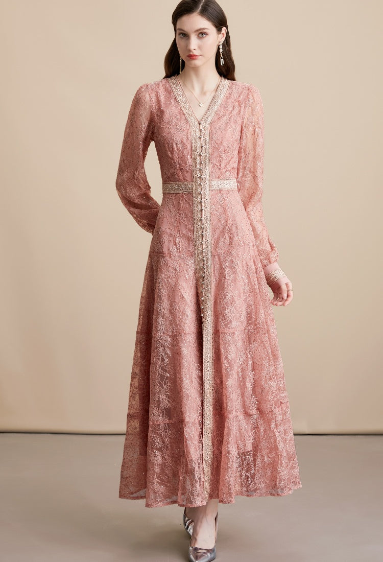 red lace pretty maxi dress