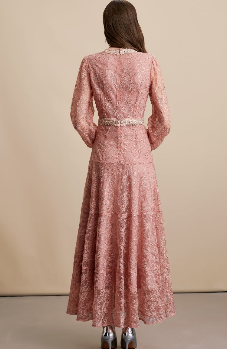 red lace pretty maxi dress