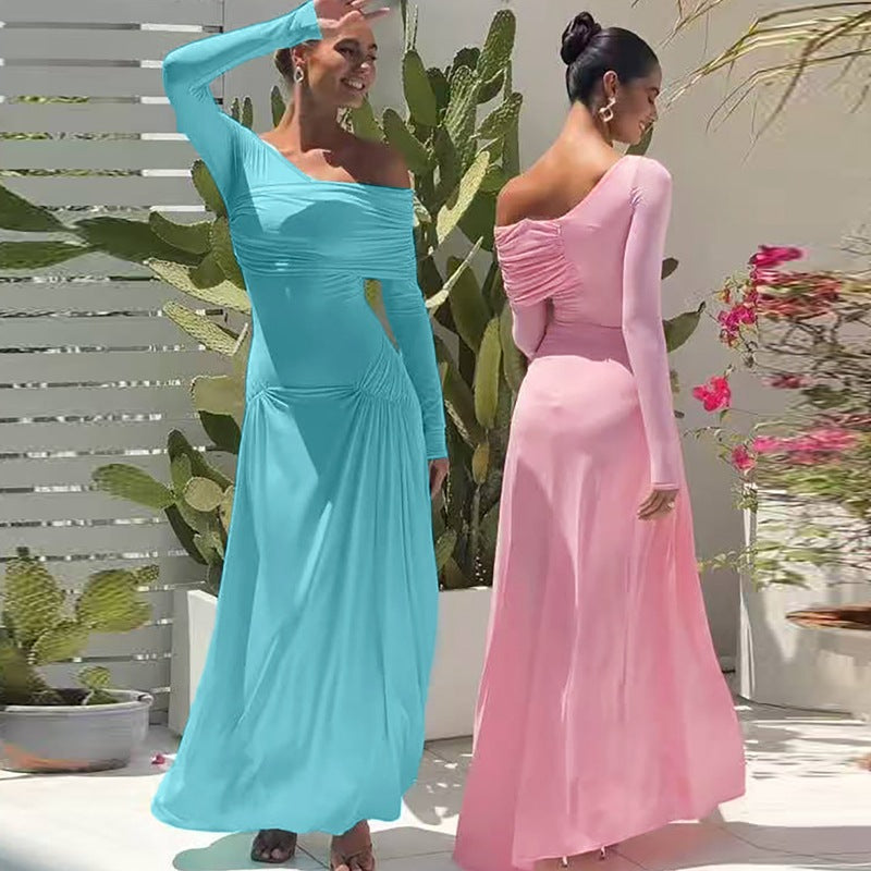 Beautiful Fall Waist Maxi Dess