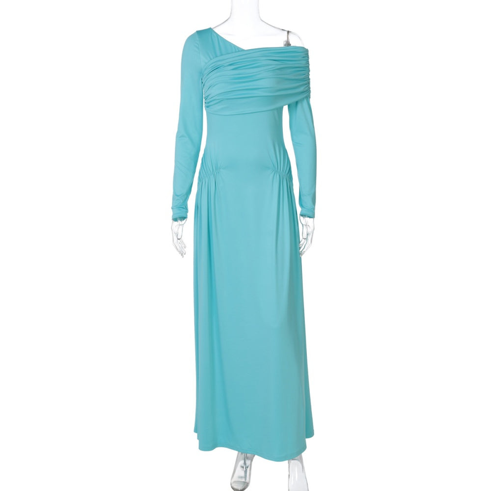 Cinched fall waist maxi dress