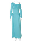 Cinched fall waist maxi dress