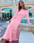 Cinched fall waist maxi dress