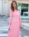 Cinched fall waist maxi dress