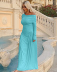 Cinched fall waist maxi dress