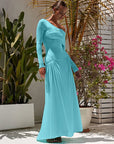 Cinched fall waist maxi dress