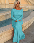 Cinched fall waist maxi dress