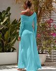 Cinched fall waist maxi dress