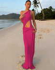 One Shoulder Waist Cut Out Dress