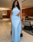 One Shoulder Waist Cut Out Dress